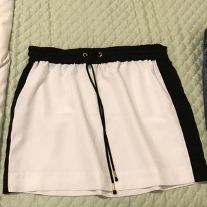 Black and White express drawstring skirt